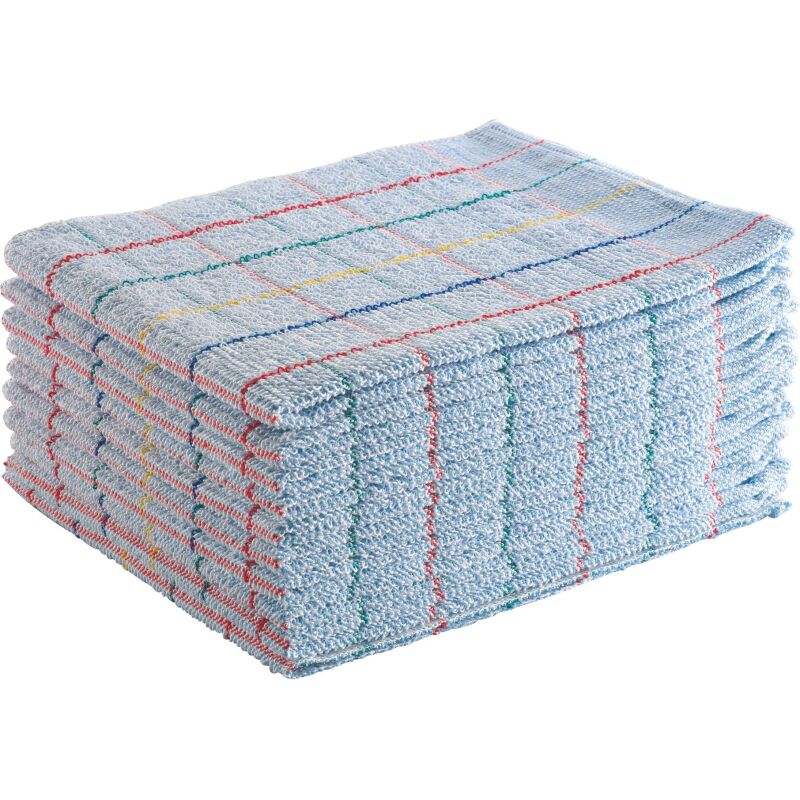 Serpillière bouclée absorbante bleue - Paquet de 10