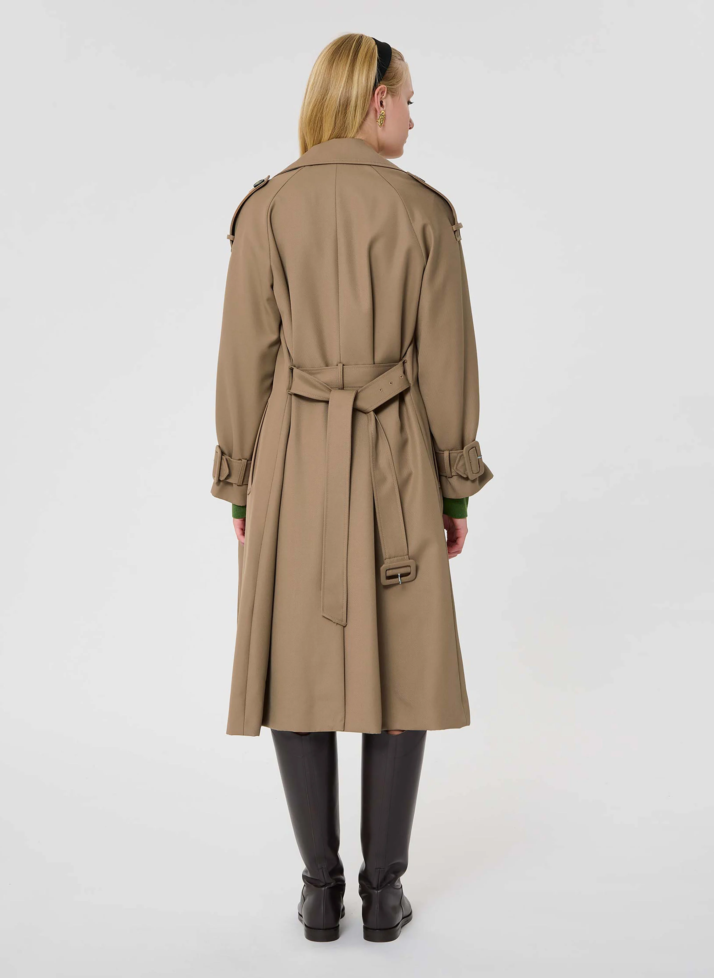 IVANE - Manteau long en laine mélangée | Marron