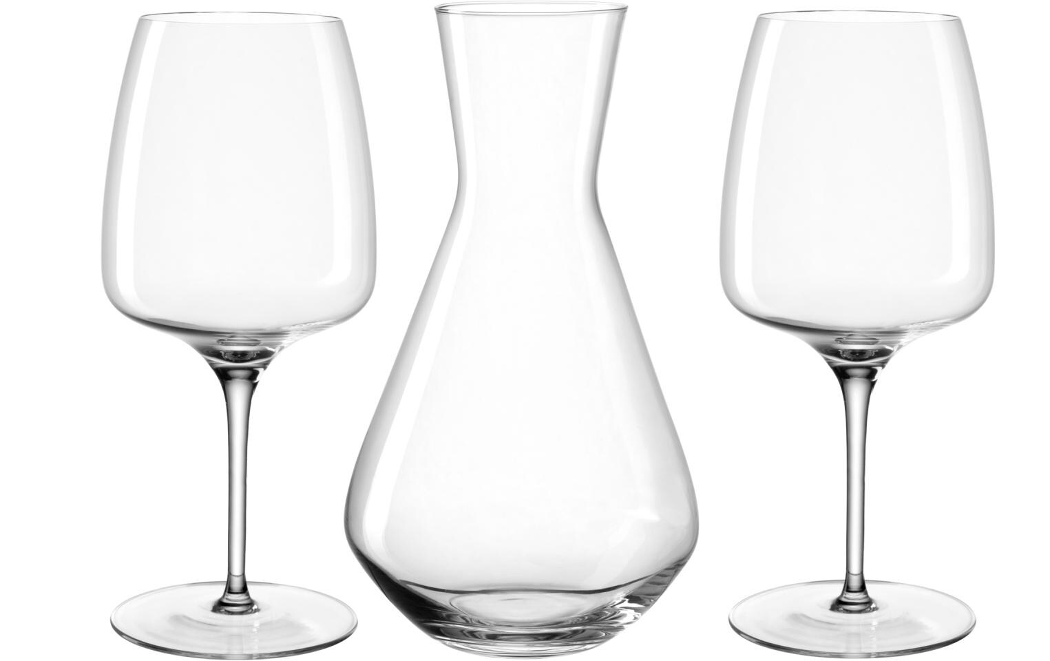 Karaffe Cesti 1.2 l, 3-teilig, Grau/TransparentKaraffe mit Gläsern für Wein