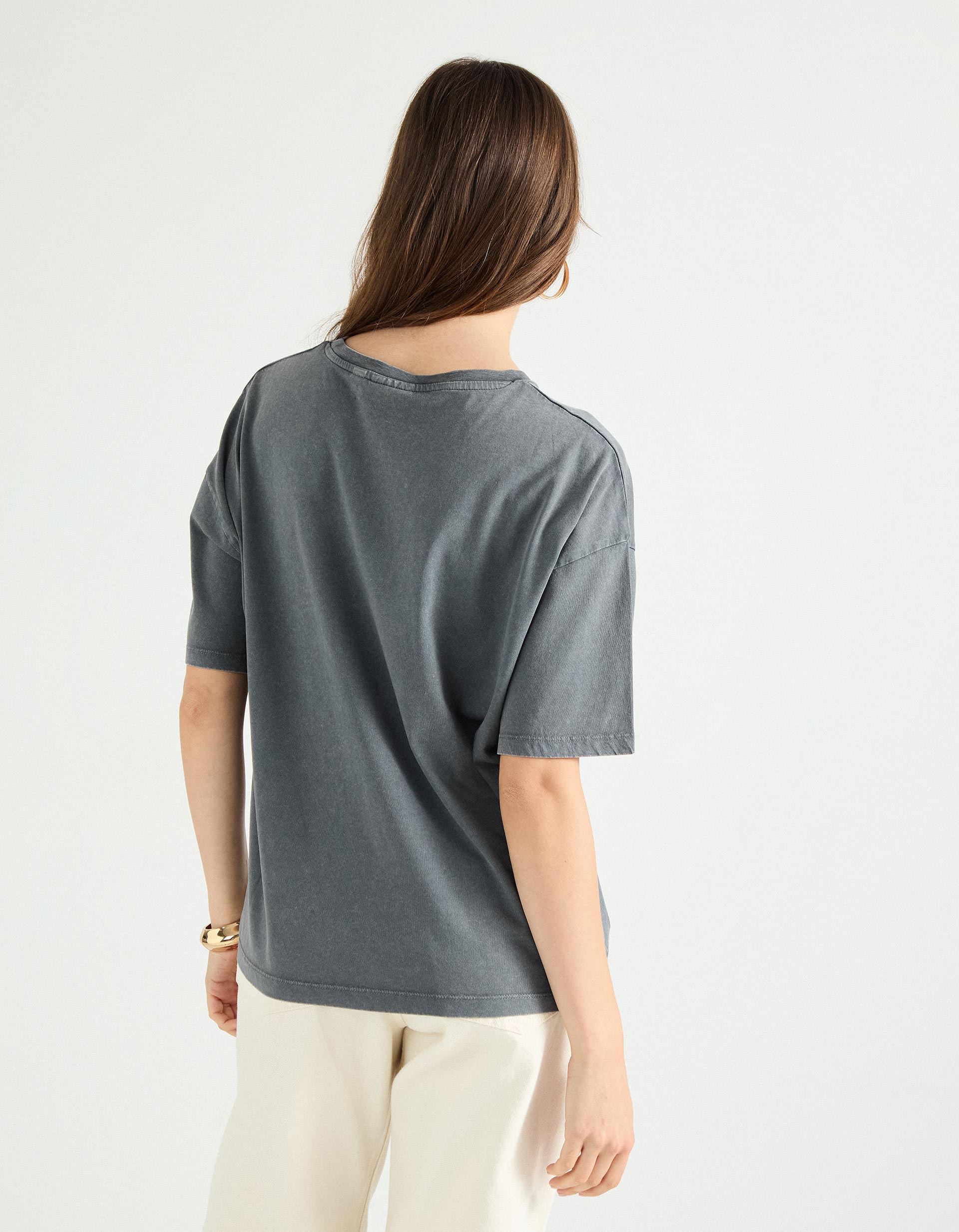 T-shirt 'Bowie', Mulher, Cinzento Escuro