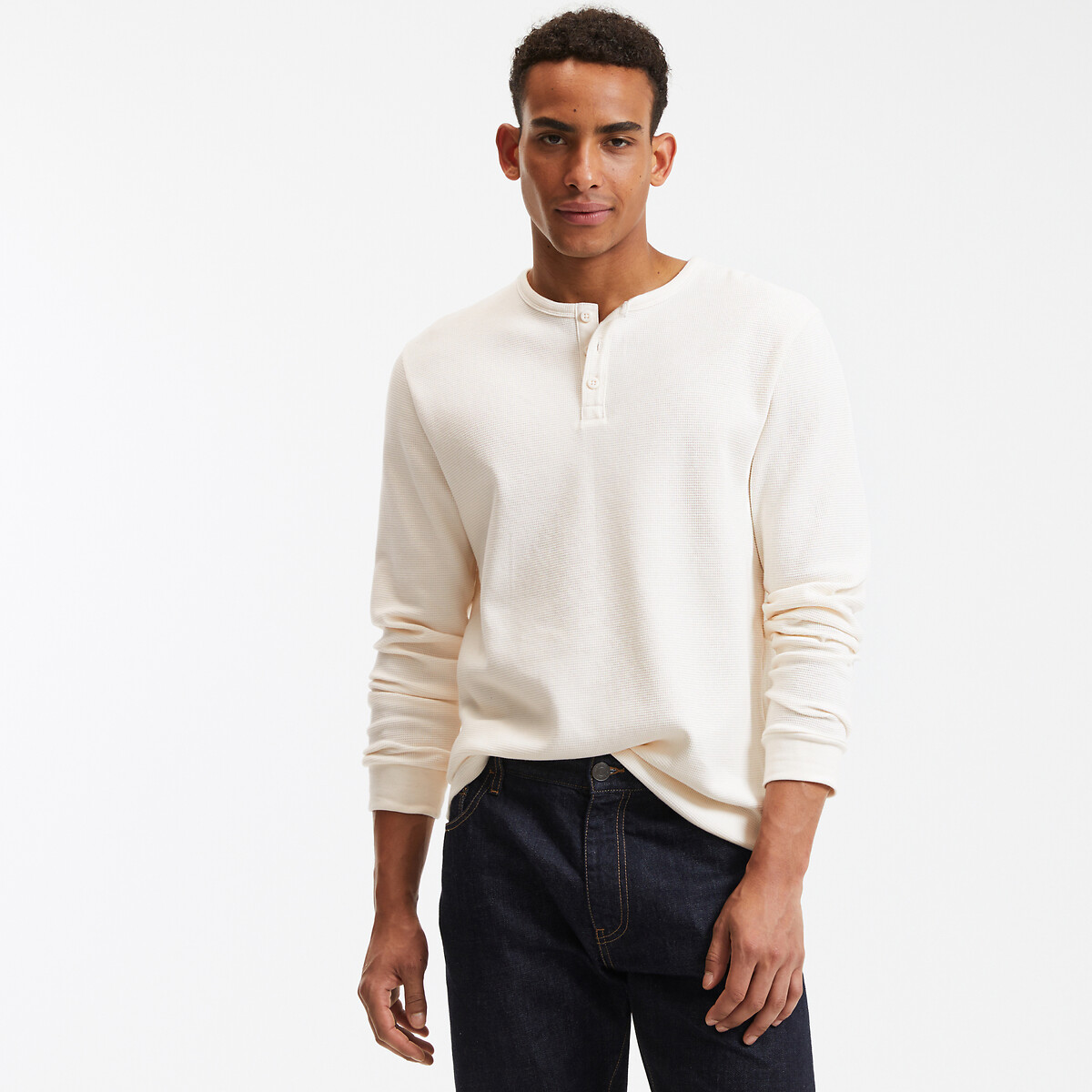 COLEÇÃO LA REDOUTE<br>Camiseta com gola túnica e mangas compridas