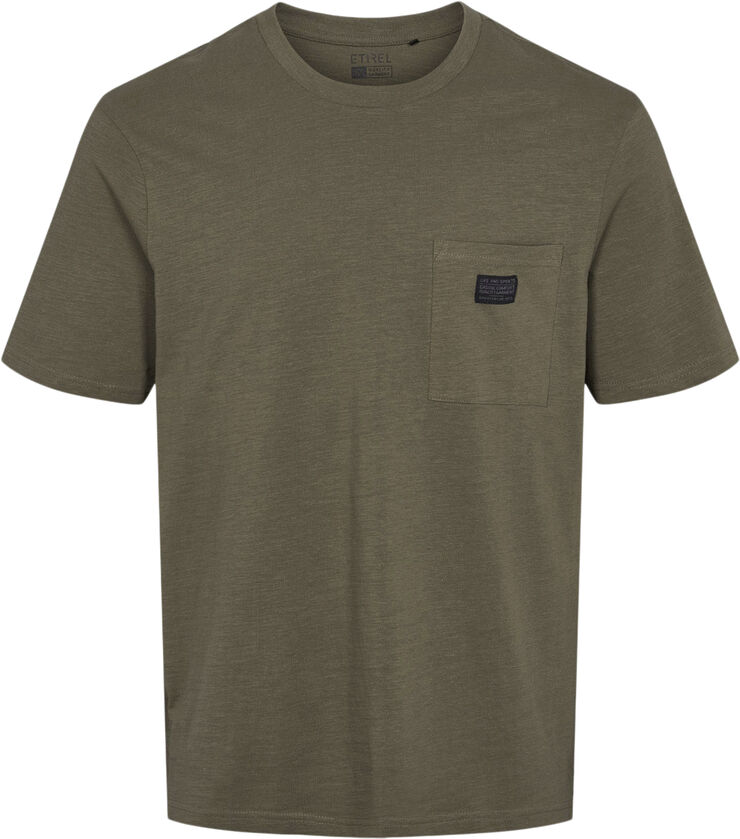 Etirel Solid Slub T-shirt Grøn