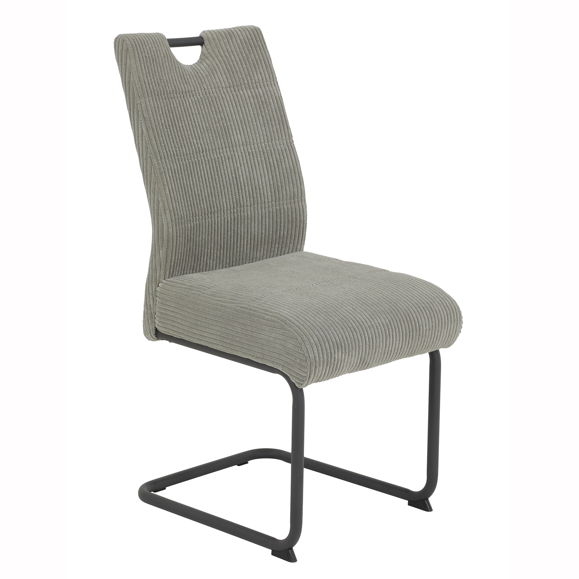 4er-Set Schwingstühle - grau-anthrazit - Cord