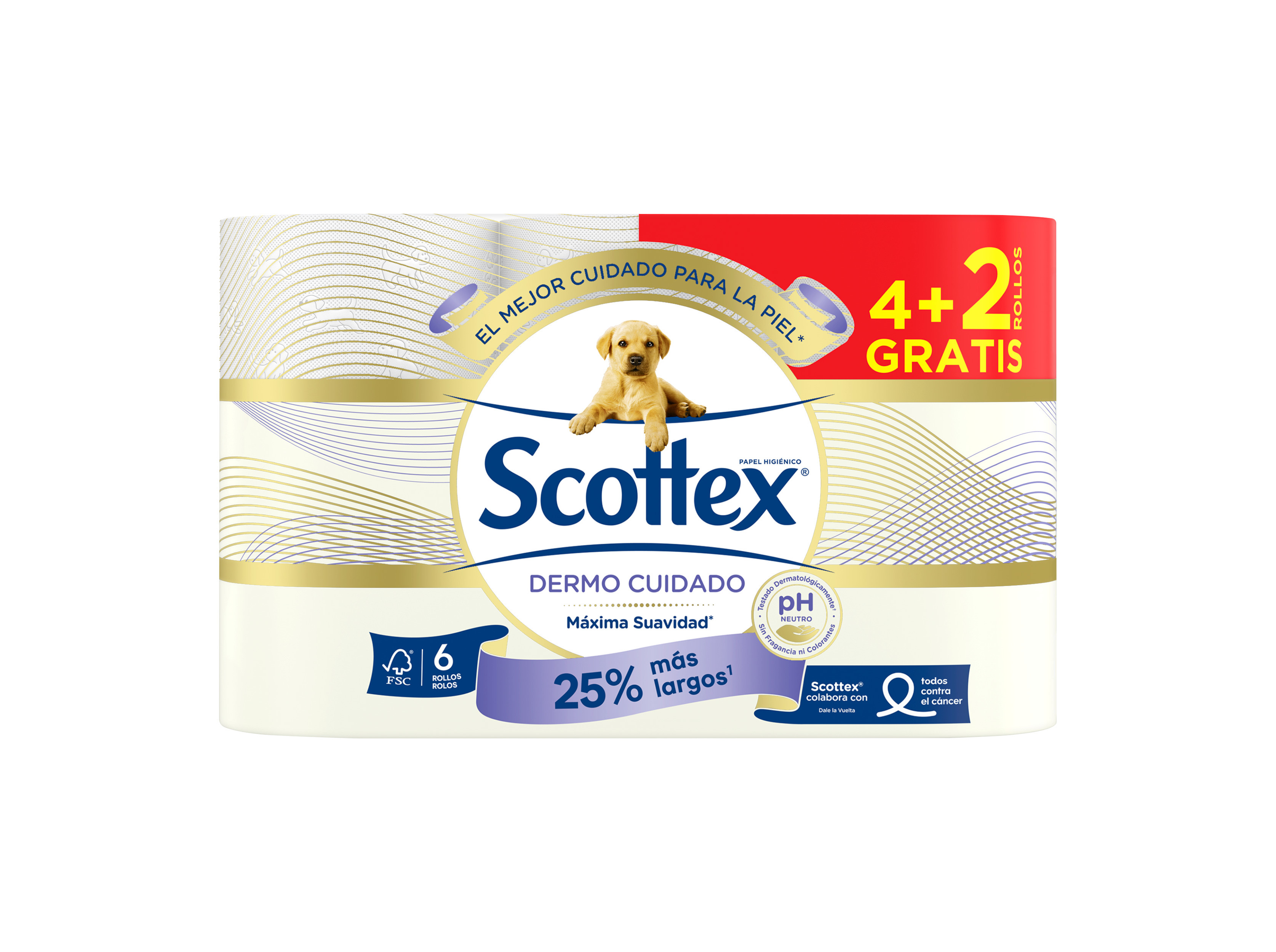 PAPEL HIGIÉNICO SCOTTEX DERMO CUIDADO 4 2R