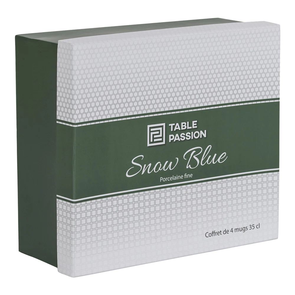 Coffret de 4 mugs Snow blue 35 cl Table passion