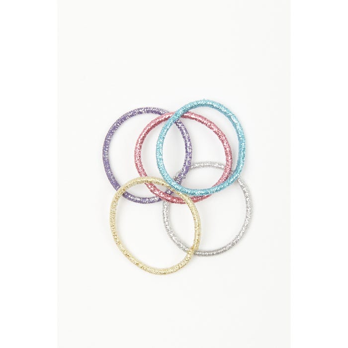 Veritas-Kids set 5 haarelastieken glitter