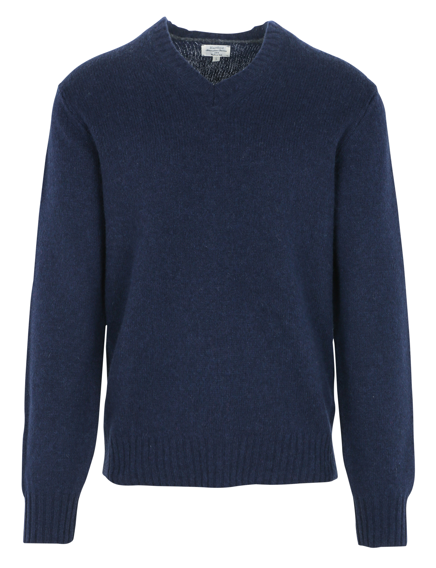 SHETLAND - Pull col V en laine vierge | Bleu