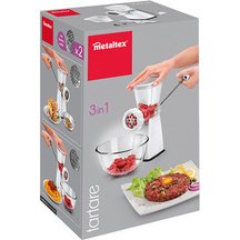 Hachoir Tartare, plastique/inox, blanc