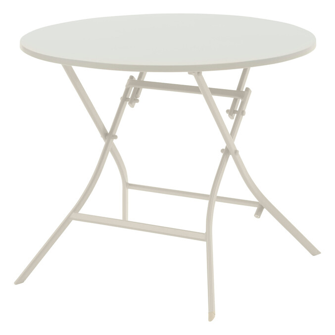 Ensemble table de jardin ronde + 4 chaises empilables GREENSBORO Argile