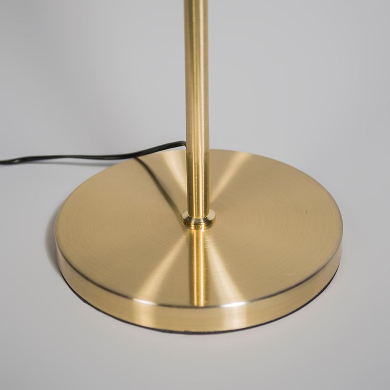 Vloerlamp goud/messing met kap zwart 45 cm verstelbaar - Parte