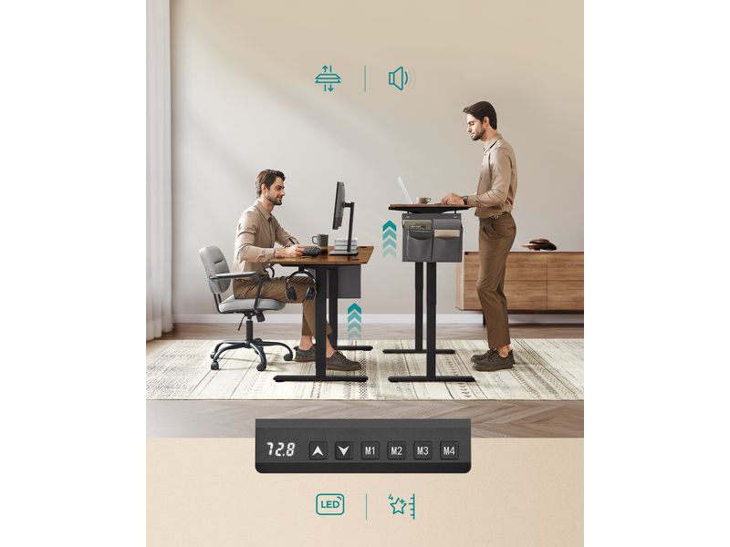 Songmics Stehtisch 120 x 60 cm, höhenverstellbar Bürotisch