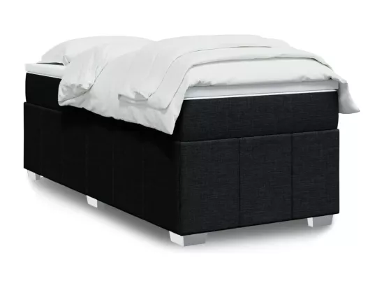 Sommier à lattes de lit avec matelas Noir 90x190 cm Tissu