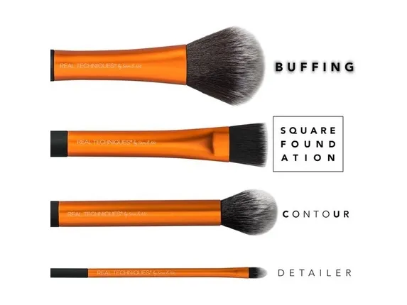 Real Techniques REAL TECHNIQUES_SET Base Flawless Bse Set contouring brush   precise brush   powder or mineral foundation brush   foundation brush   brush container