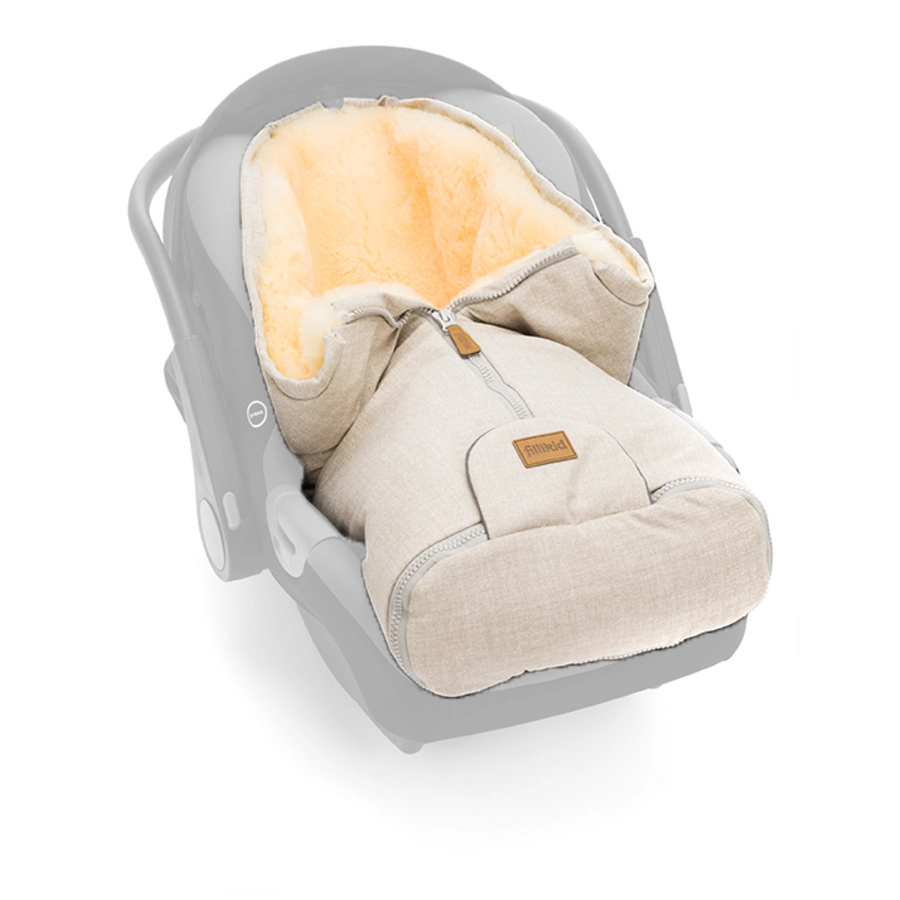 fillikid Winterfußsack Pamir für Babyschale Echtfell Sand Melange