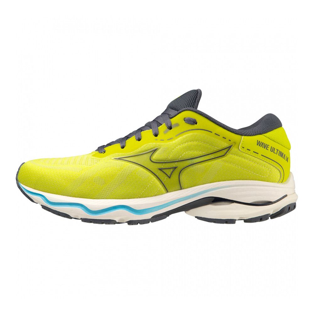 Mizuno WAVE ULTIMA 14 - Chaussures running Homme sulphurspring/ombreblue/aquarius