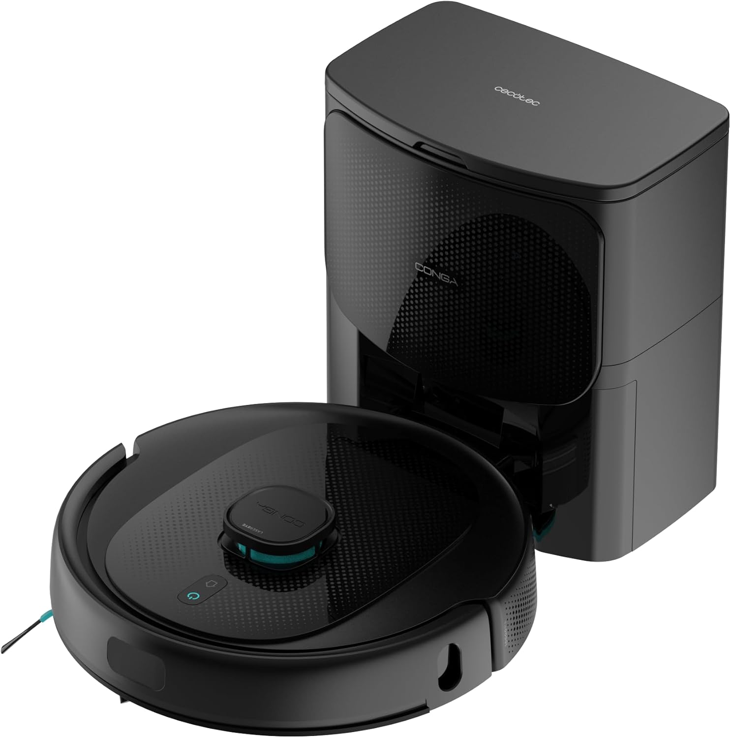 Cecotec Saugroboter Conga 9590 Spin Revolution Ultra Power Home, Lasernavigation, Künstliche Intelligenz, 10.000 Pa, max. 240 Minuten Akkulaufzeit, rotierende Mops, Silikonbürste für Haustiere.