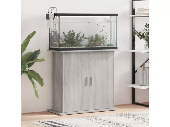 Support pour aquarium sonoma gris 81x36x73 cm bois d'ingénierie