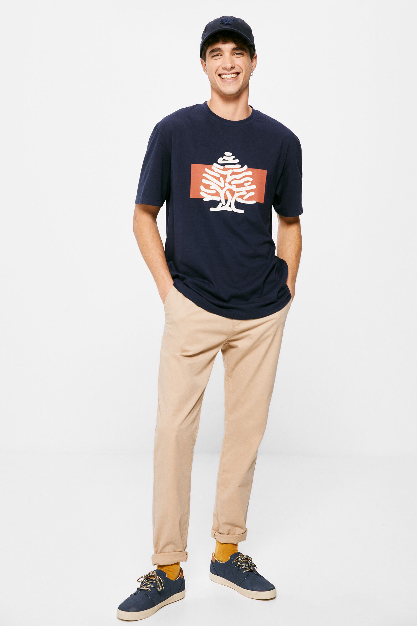 Camiseta com logo - azul escuro