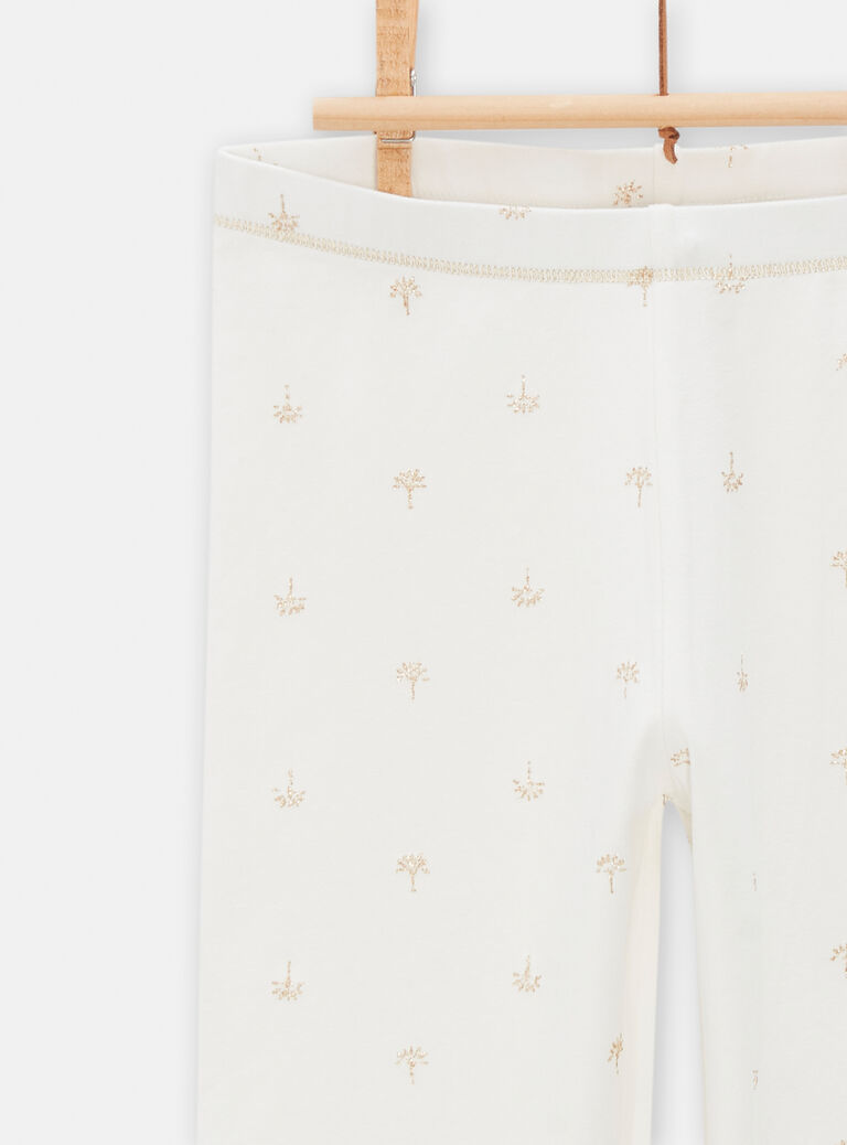Legging écru uni pour fille