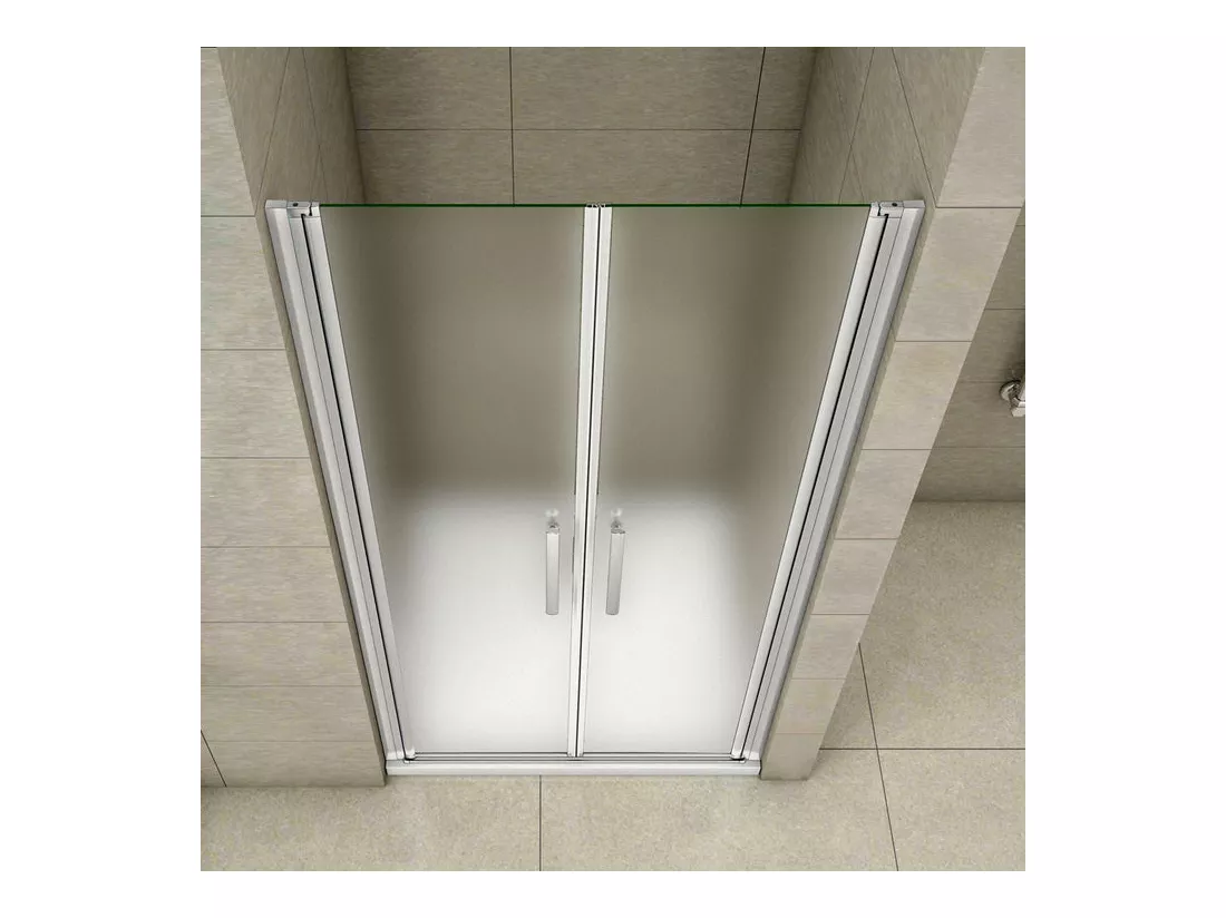 Porte de douche battante 100x185cm porte de douche en verre satiné avec anti-déflagrant et anticalcaire