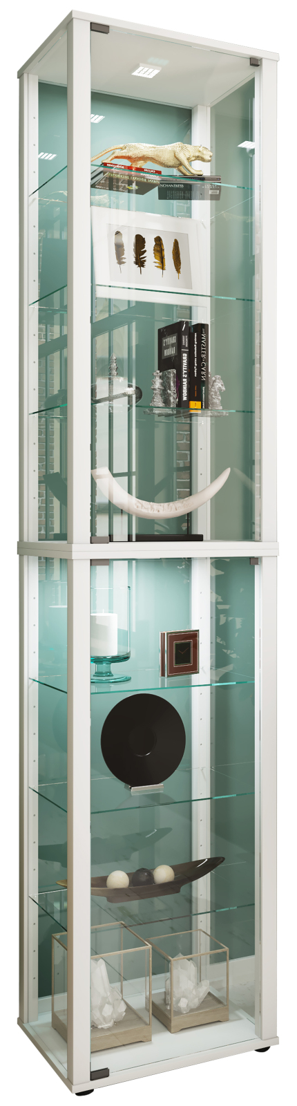 Vitrine KAVISA XL - weiß - 227 cm hoch