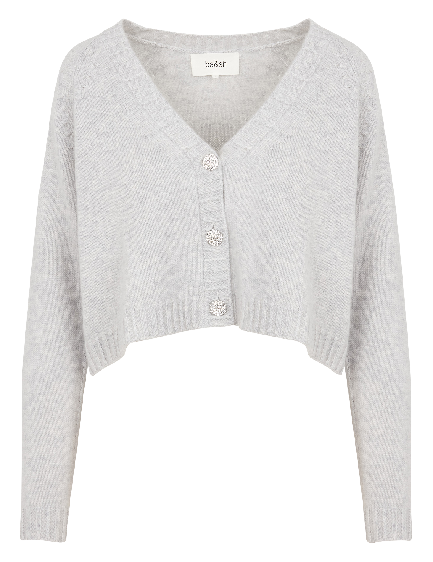 CLAPAM - Gilet court col V en cachemire | Gris