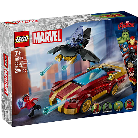 LEGO Marvel Iron Man-bil og Black Panther mod Red Hulk 76310