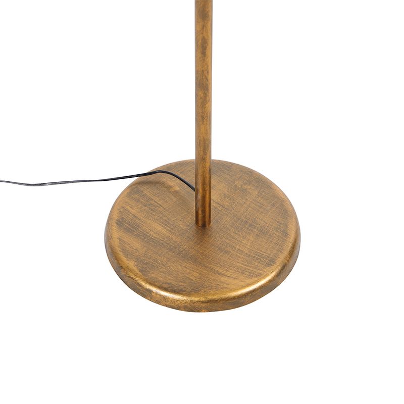 Vloerlamp goud 145 cm met plisse kap wit 45 cm - Botanica