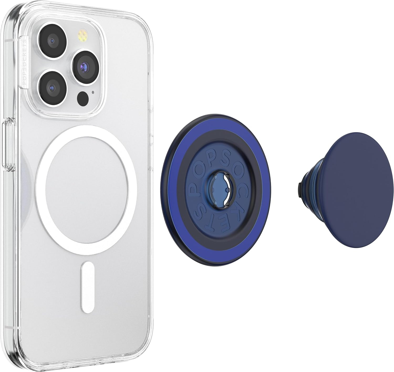 PopGrip MagSafe Round Finger Griff Halterung (Austauschbarer Top) für Apple iPhone (807284) - Basic Naval