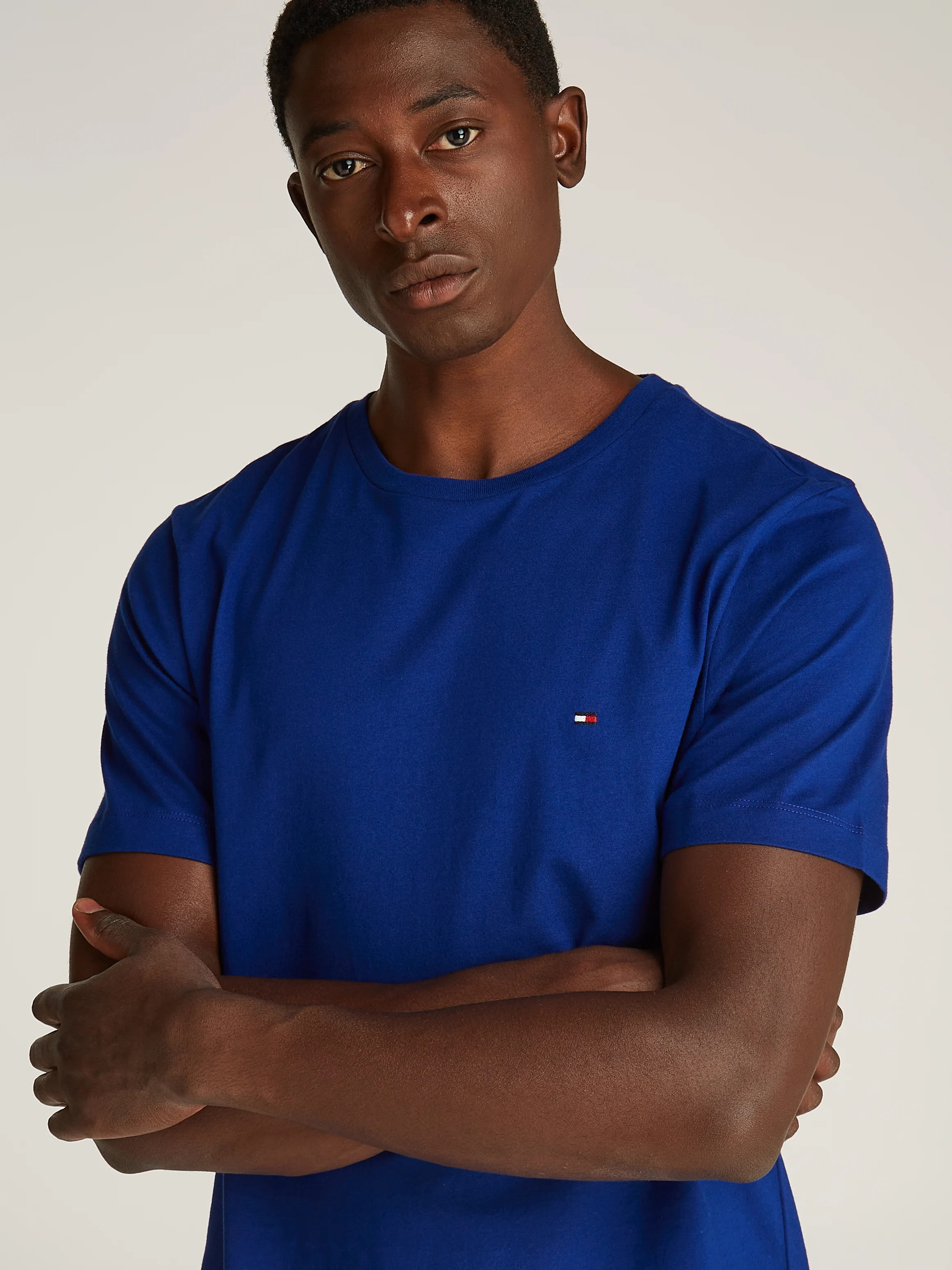 Tee-shirt à col rond en coton | Bleu