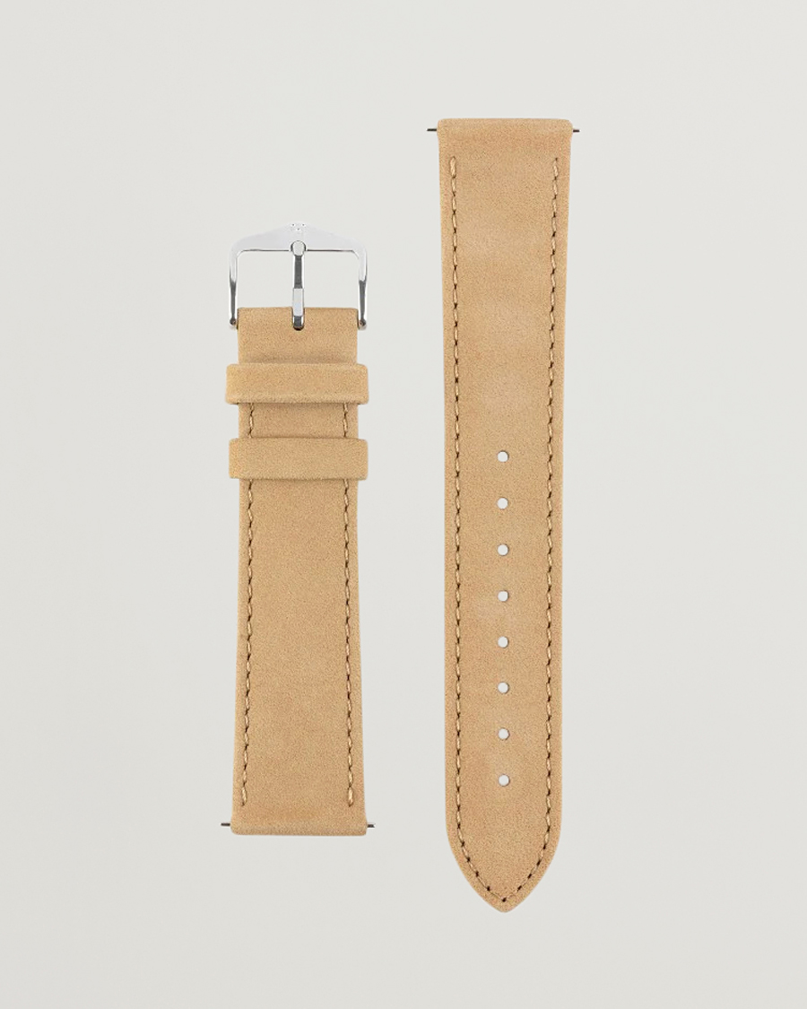 HIRSCH Osiris Calf Leather Nubuck Effect Watch Strap Beige