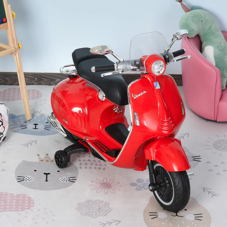 HOMCOM Elektrisches Kindermotorrad als Vespa rot
