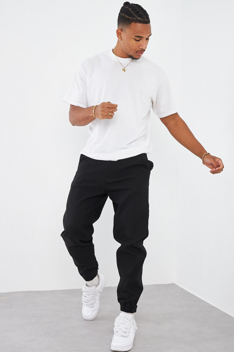 Pantalon texturé noir