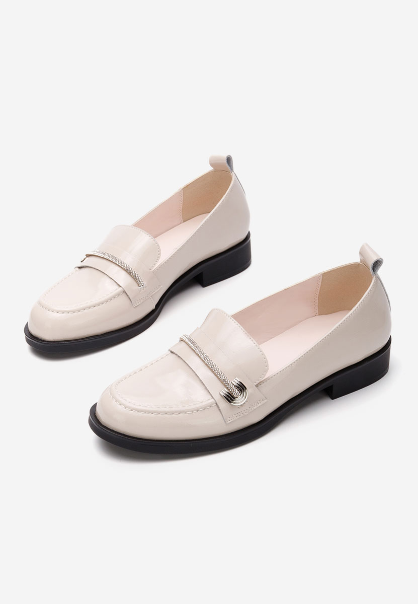 Mocassins en cuir naturel beige Vibia