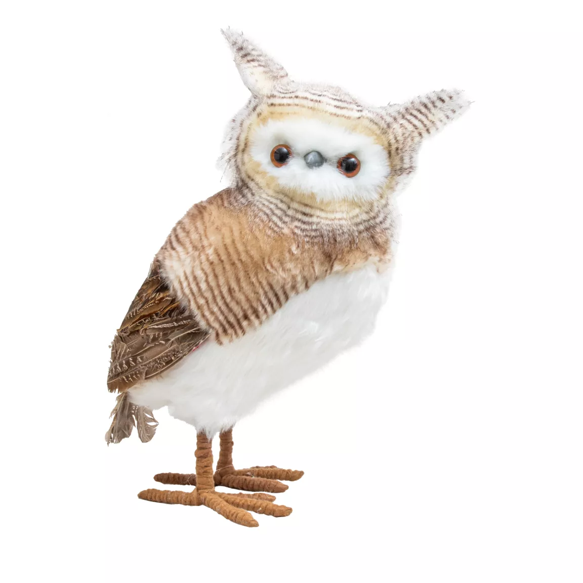Hibou de Noël à poser (H49 cm) Pepino plumage beige