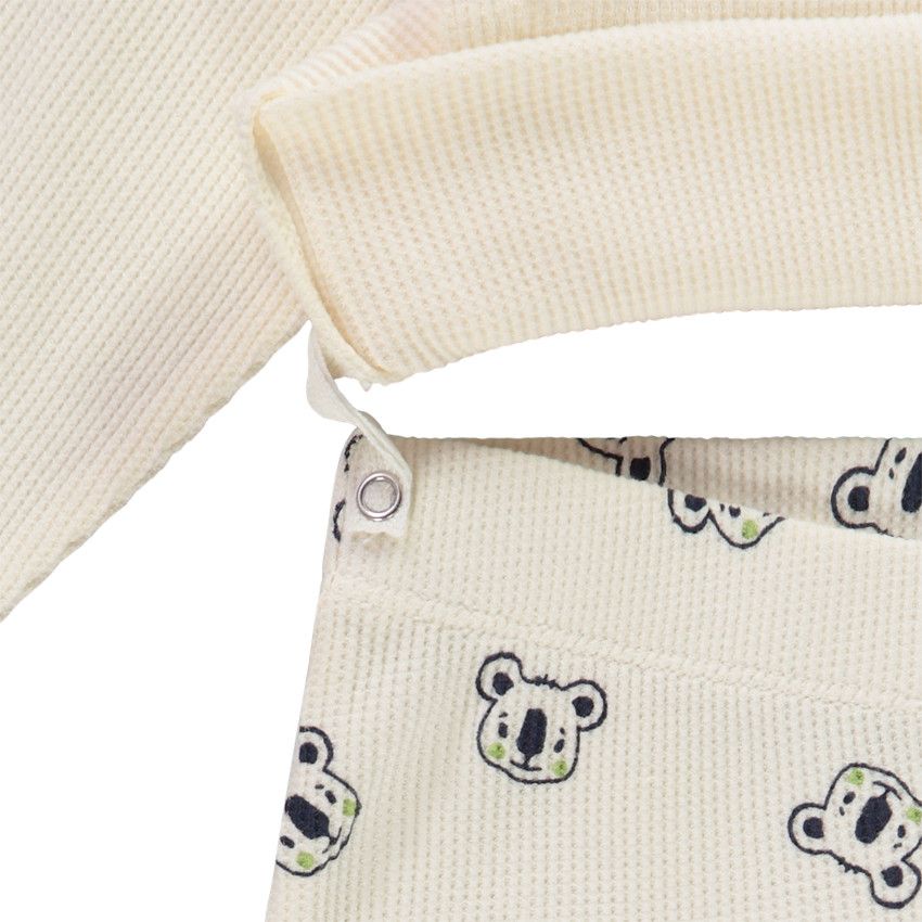 Pyjama 2 pièces effet nid d'abeille Koala pour bébé garçon - Ecru