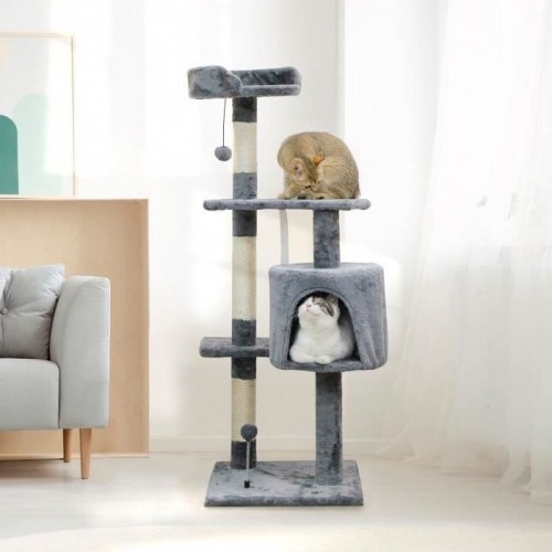 Arranhador para gatos Cstore Jasper Grande Cinza com Nicho