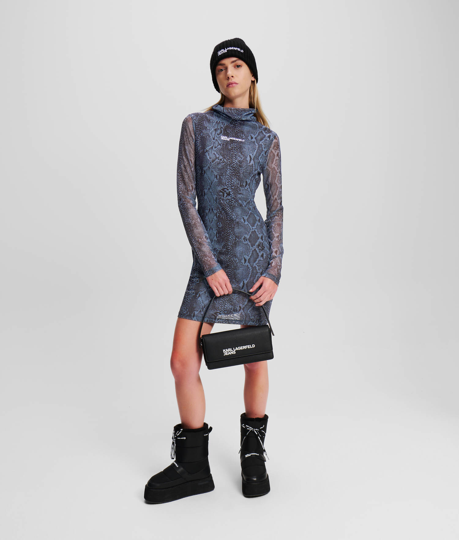 ROBE EN MESH IMPRIMÉ PEAU DE SERPENT KLJ