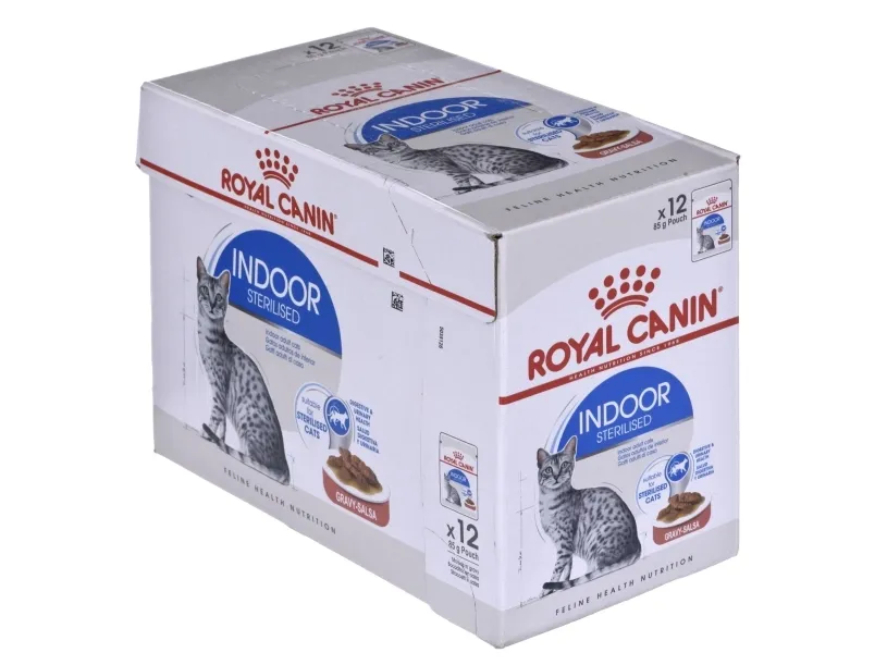 Royal Canin Indoor Sterilized, Voksen, Enhver race, Kød, 12x85 g
