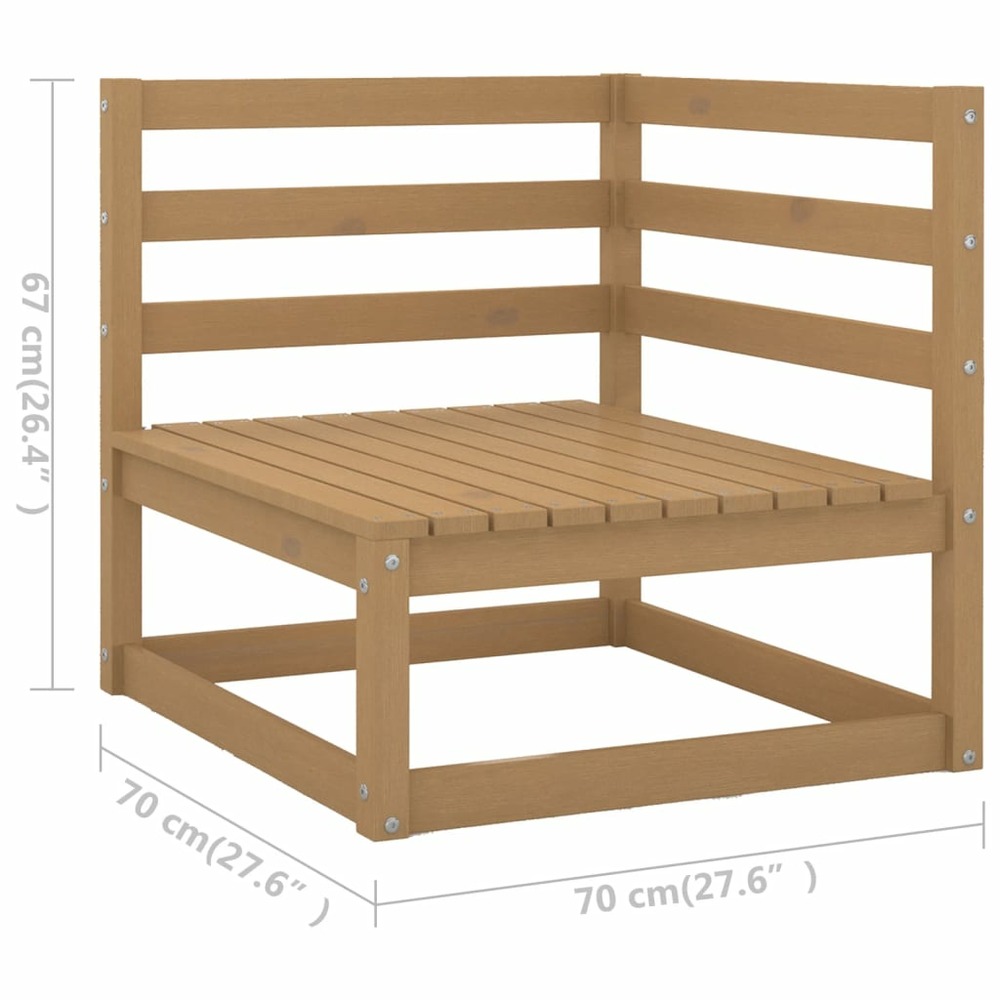 Salon de jardin meuble d'extérieur ensemble de mobilier 12 pièces avec coussins marron miel bois de pin