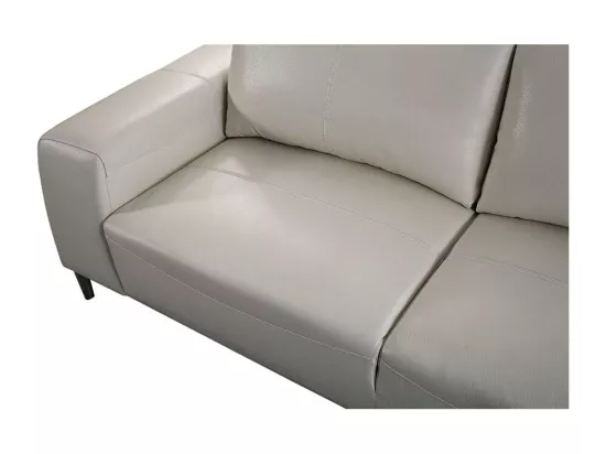 Canapé 3 places en cuir avec dossier avance-recul LOOLAK Beige