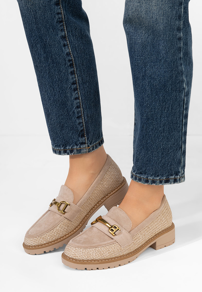 Mocassins femme beige Delena