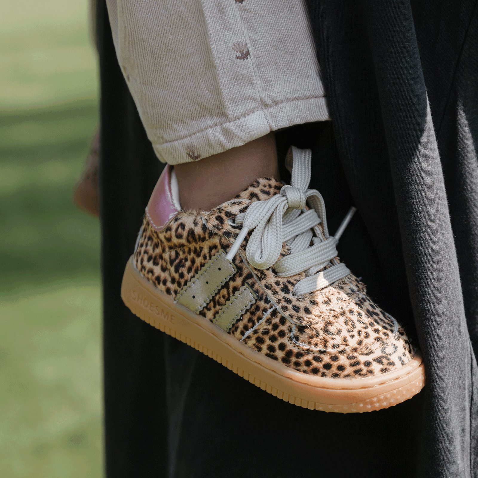 Shoesme sneakertje met panterprint Microfiber leer, Ponyhair | Sale