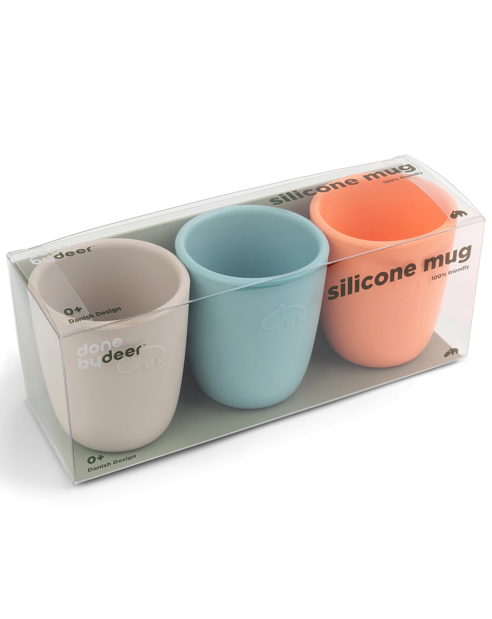 Silikon-Trinkbecher MIX 3er Pack in koralle/sand/blau