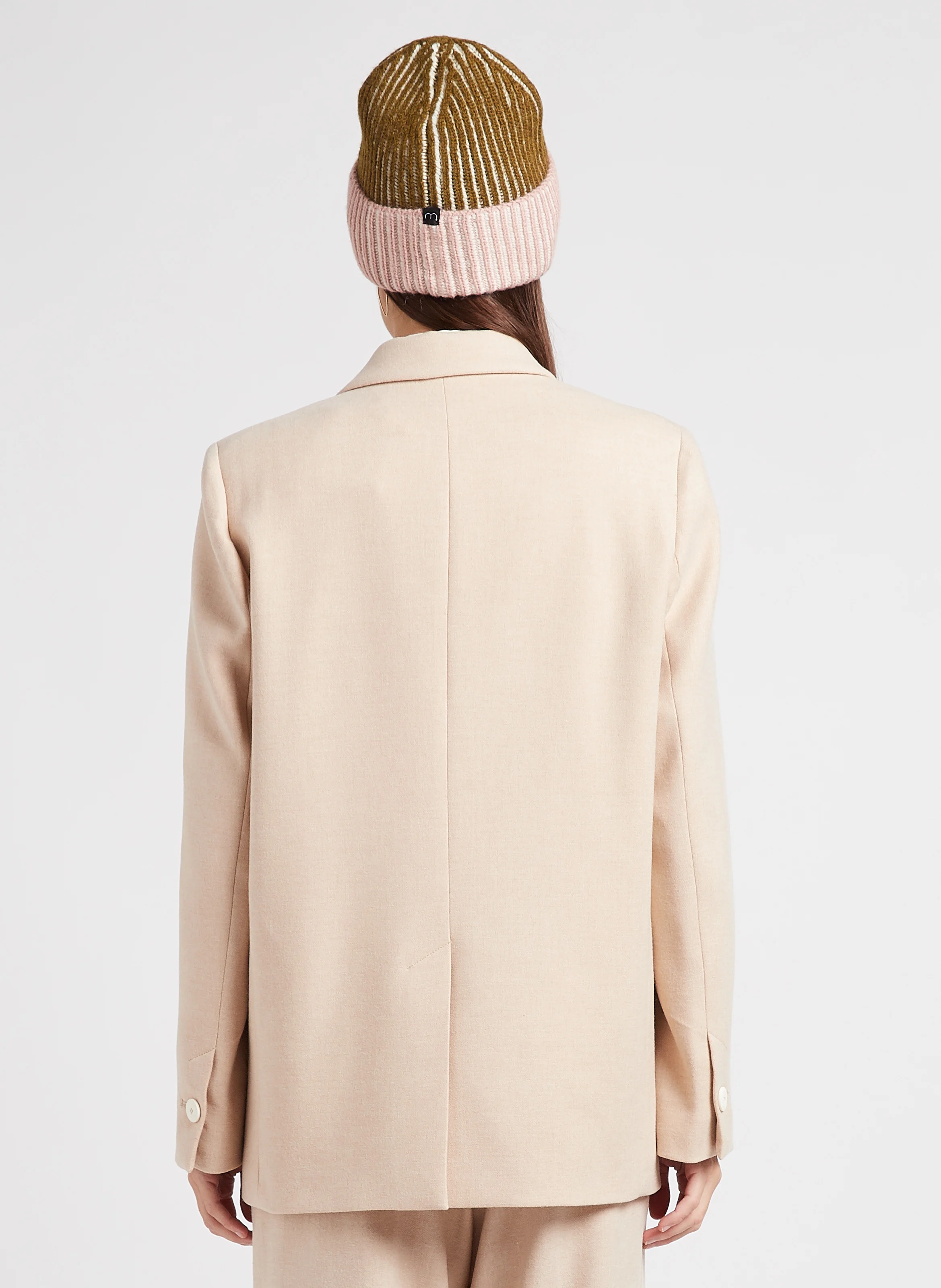 Veste droite col tailleur | Beige