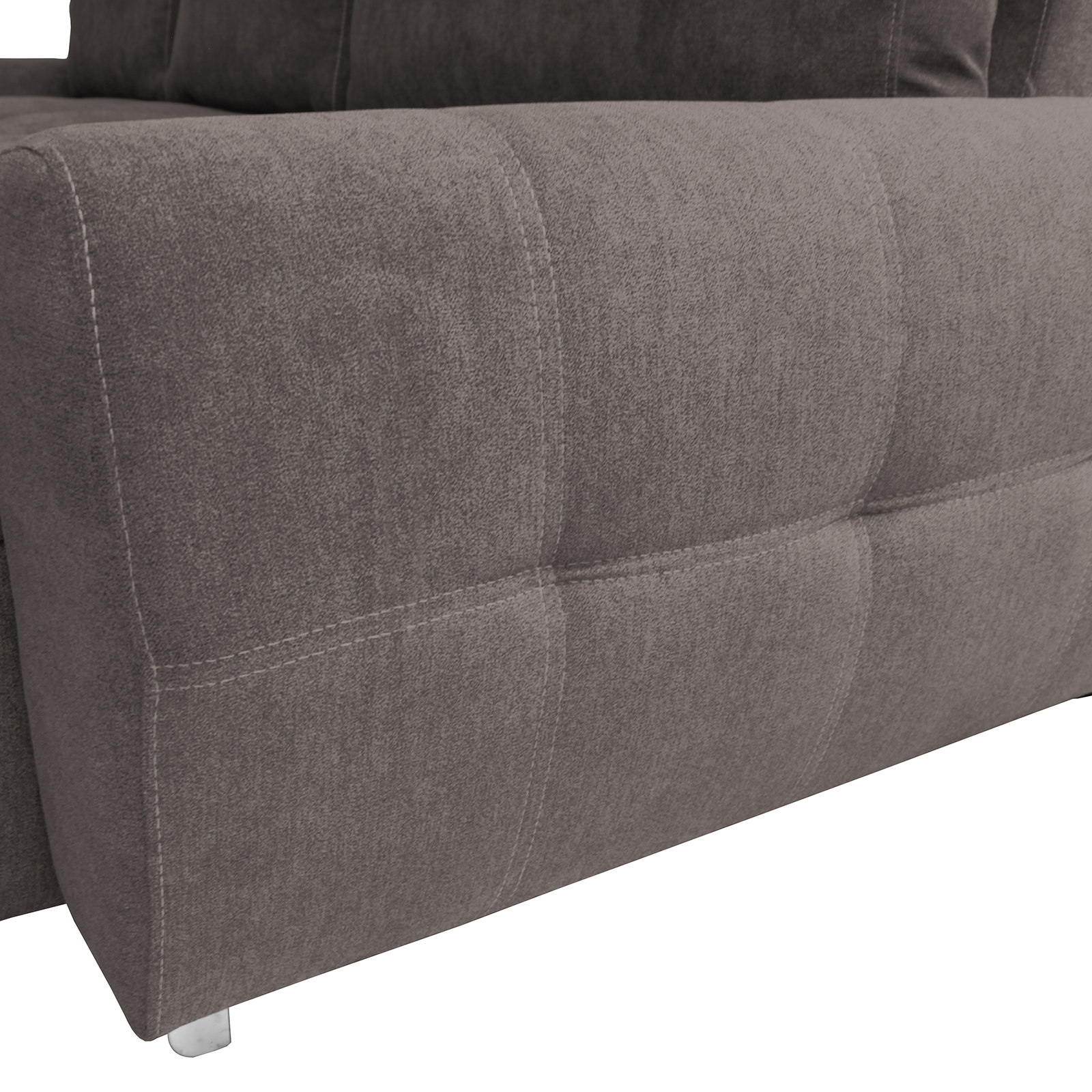 Ecksofa - stone - mit Liegefunktion und Staukasten
