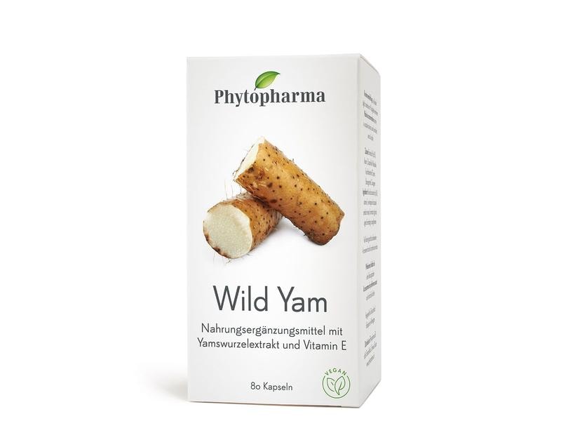 Phytopharma Wild Yam 80 Kapseln Vegane Nahrungsergänzung zum Schutz der Zellen vor oxidativem Stress