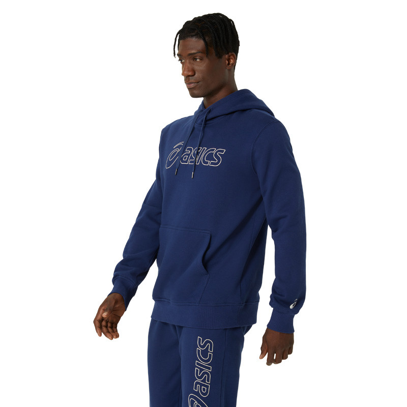 Sweat molleton Capuche Asics logo bleu marine
