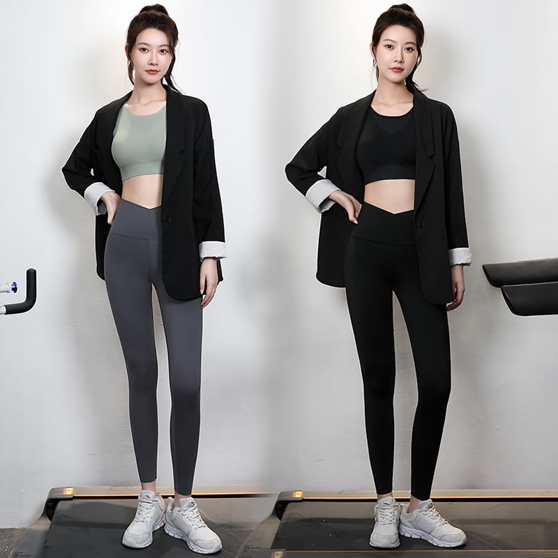 FAYE - Hoge taille effen yogalegging