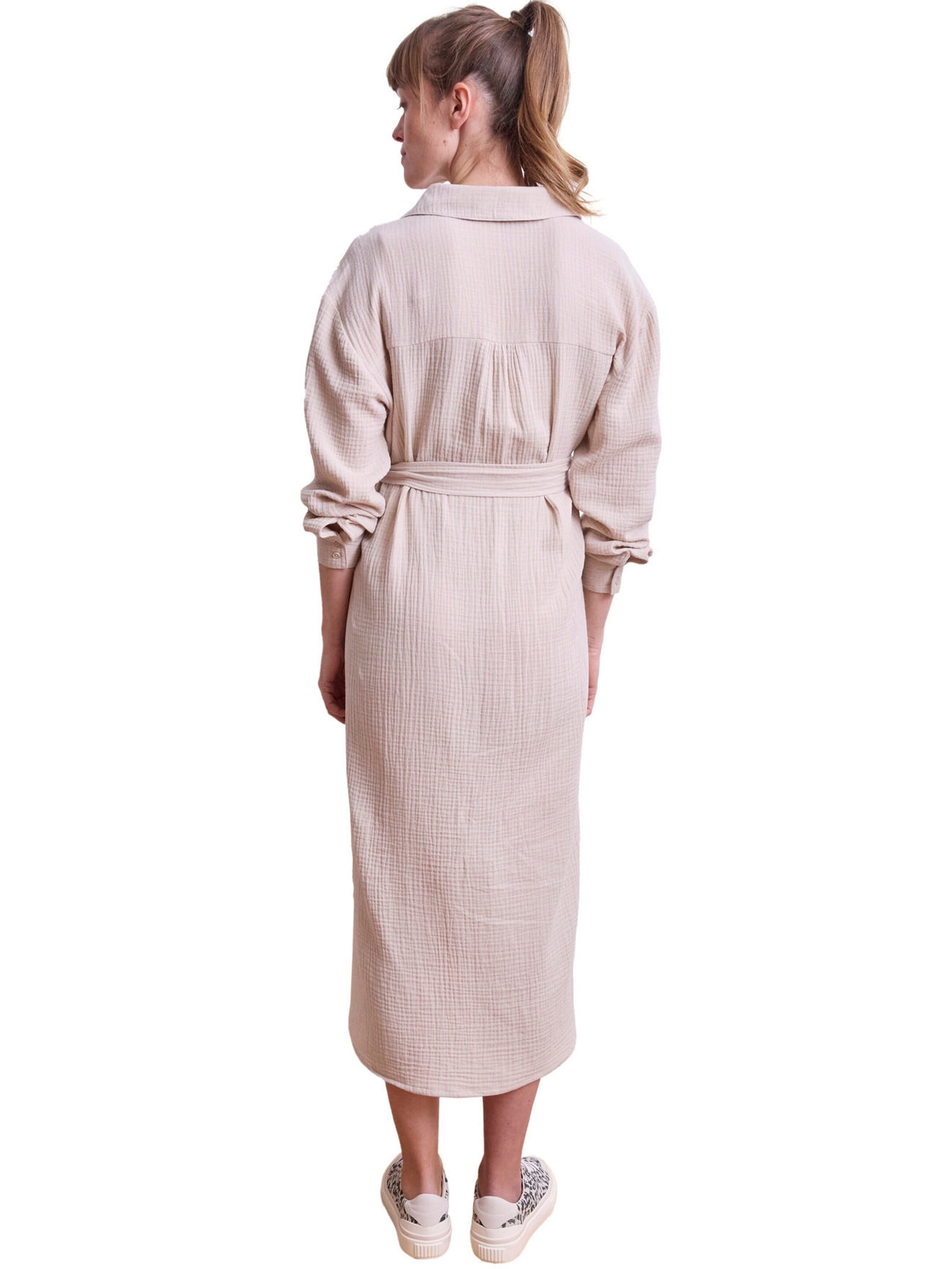 Vertbaudet Hemdblusenkleid aus Musselin, Schwangerschaft & Stillzeit beige